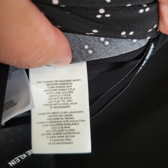 Sale 4/$25 Anne Klein | Black & White Ruched Wrap Front Tie Elegant Medium NWOT - Picture 6 of 8